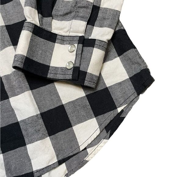 UNTUCKIT Holden Checker Plaid Flannel Black White Size 12 - Picture 6 of 6